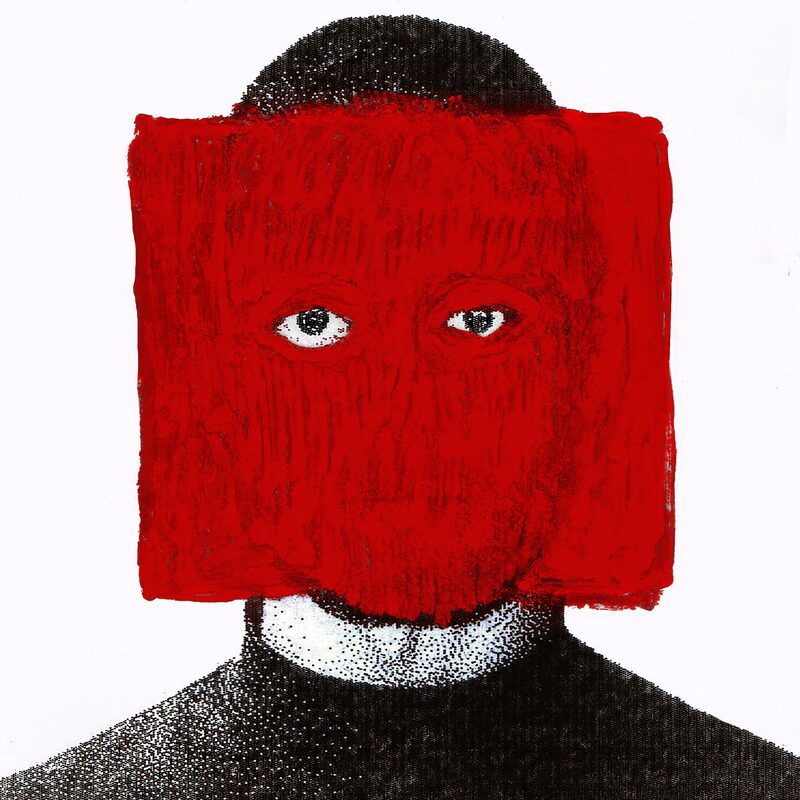 Round 2: Digital Fugitive — album cover with a red square over the face