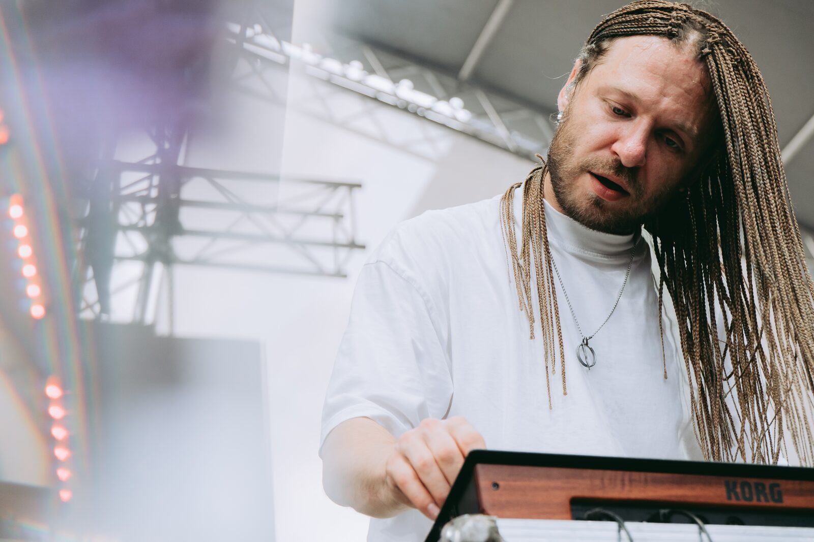 Stas Koroliov on stage at the keyboards